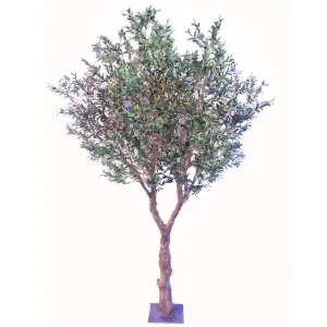 10' IFR Artificial Olive Tree & Berries w/Base -Green