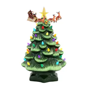 14 in. Animated Nostalgic Ceramic Tree - Santa