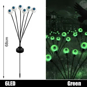 2024 Halloween Outdoor Solar-Powered LED Green Eyeball Path Lights - Waterproof Blinking Firefly Design