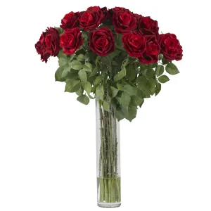 20" Artificial Large Rose Silk Flower Arrangement - Low Maintenance, Life-Like & Vibrant Silk Flowers For Busy People.