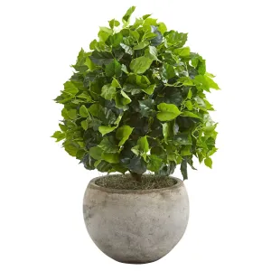 28” Ficus Artificial Tree in Bowl Planter