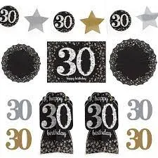 30TH BIRTHDAY ROOM DECORATION KIT - SPARKLING CELEBRATION