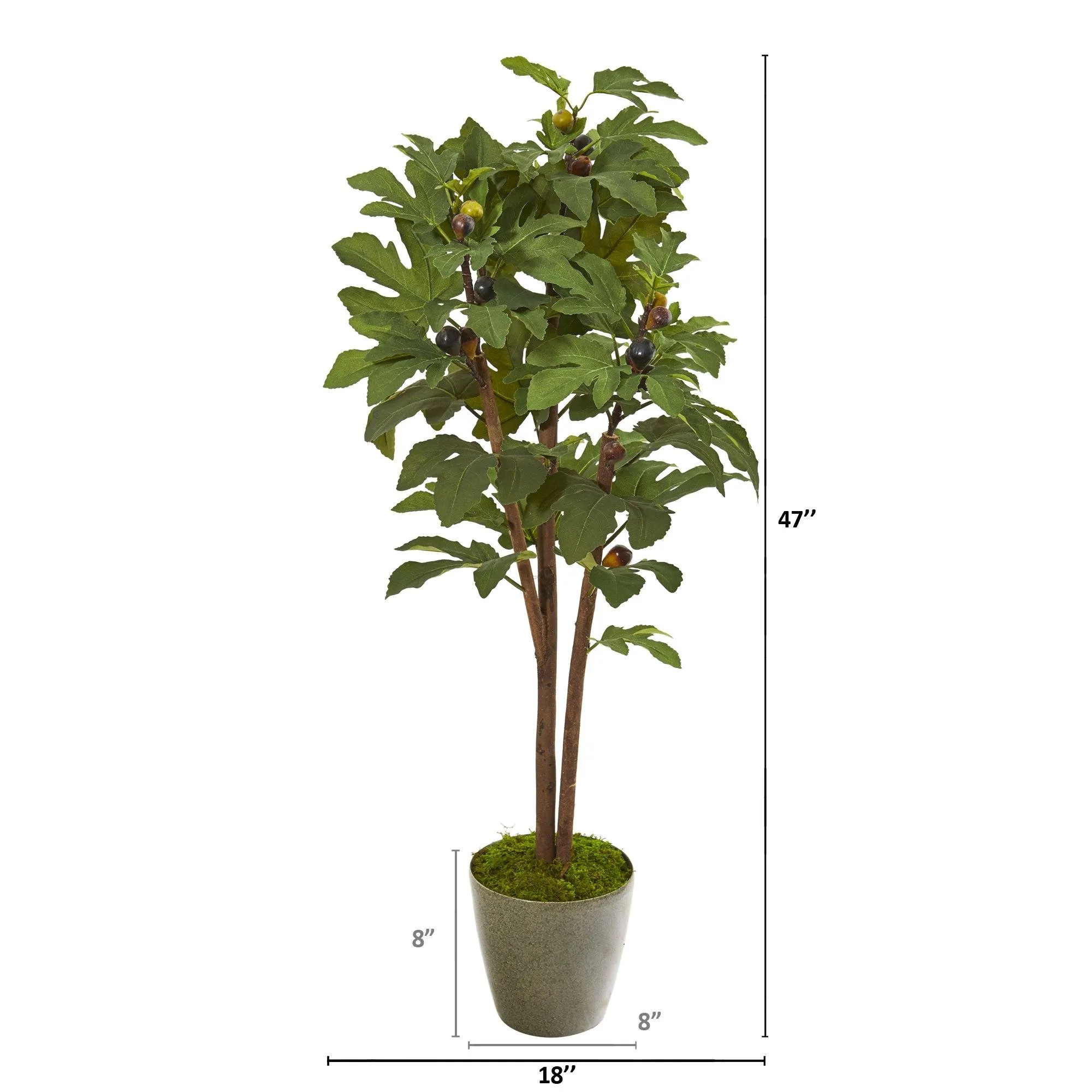 47” Fig Artificial Tree in Green Planter