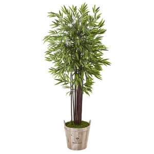 5.5’ Bamboo Artificial Tree in Farmhouse Planter