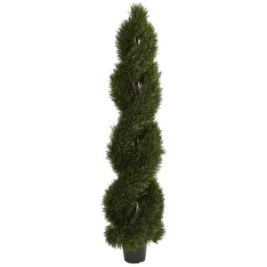 6' Double Pond Cypress Spiral Topiary UV Resistant (Indoor/Outdoor)