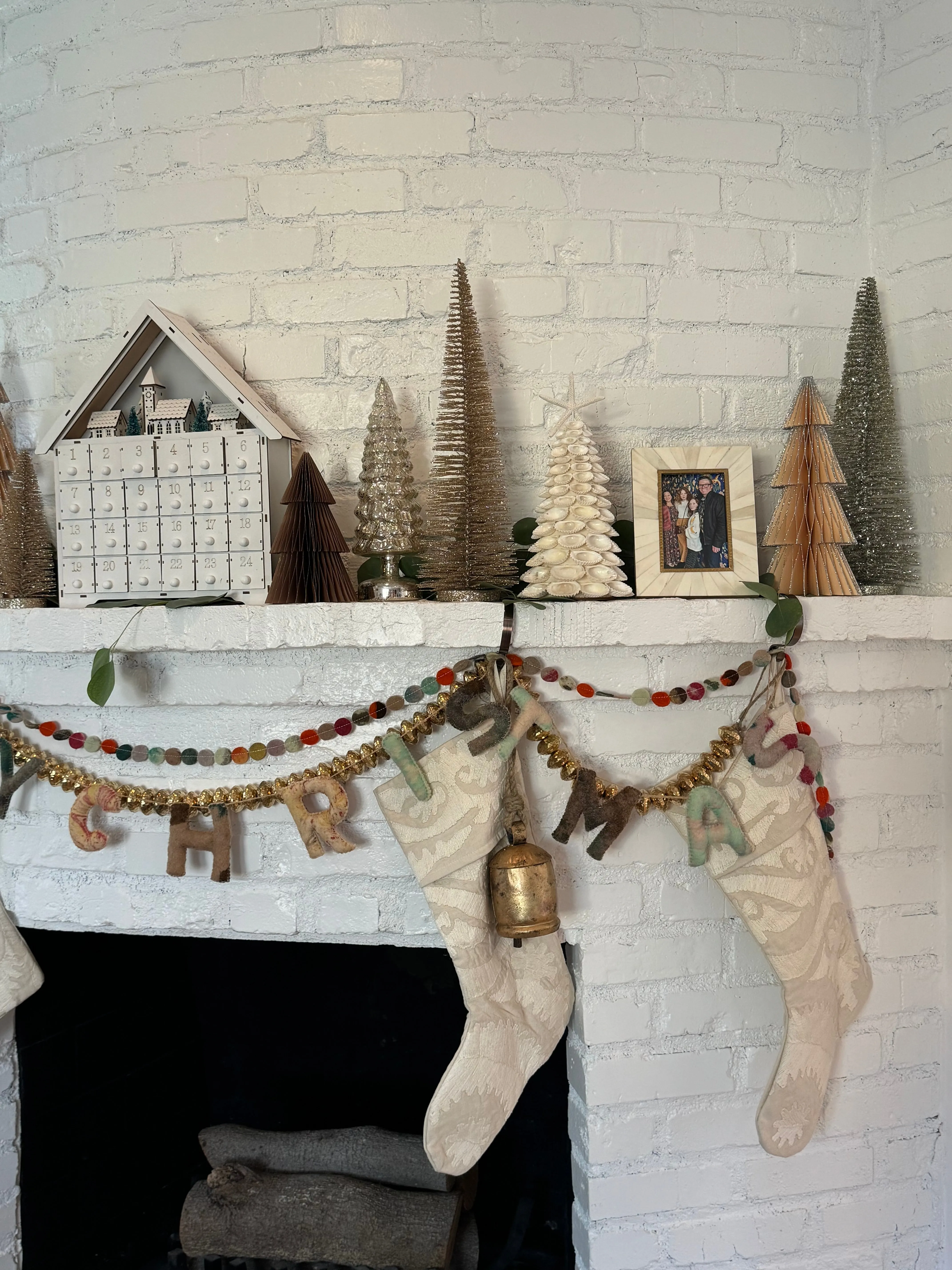 6' Handmade Wool Felt Garland "Merry Christmas"