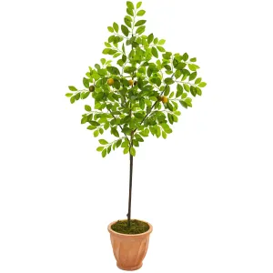 67” Lemon Artificial Tree in Terra-Cotta Planter