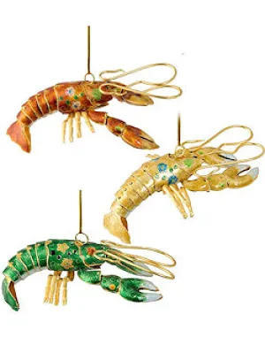 Articulated Cloisonné Reef Lobster Ornaments