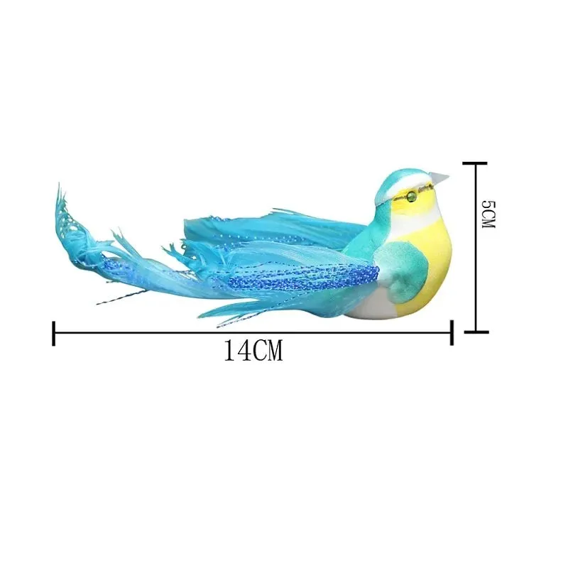 Artificial Realistic Decorative Colourful Foam Feather Birds x 12pcs (Style 7)