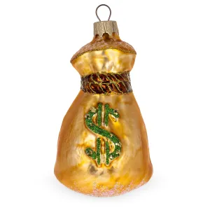 Bag Of Money Prosperous And Wealth-themed Glass Christmas Ornament