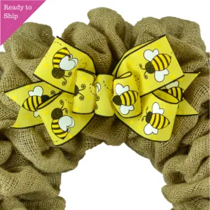 Bee Bumblebee Wreath Bow - Spring Wreath Embellishment for Making Your Own