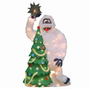 Bumble and Christmas Tree 70-Light Lawn Decor, From Rudolph, 32-In.