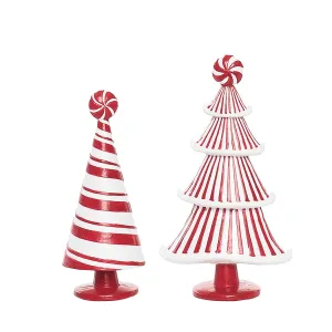 Candy Cane Forest Figurine, Set of  2