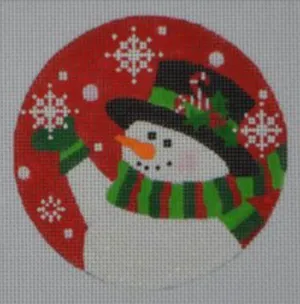 Candy Cane Snowman Ornament Canvas