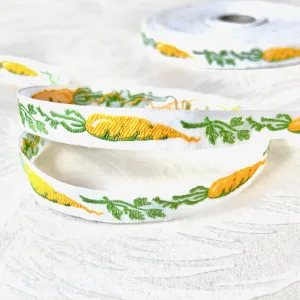 Carrots, Organic Cotton Jacquard Ribbon