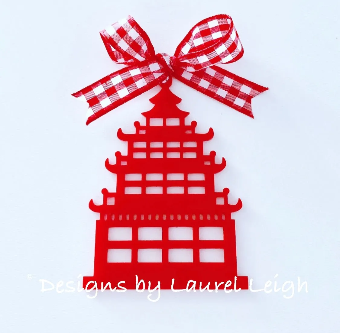 Chinoiserie PAGODA Ornament - Pick Ribbon