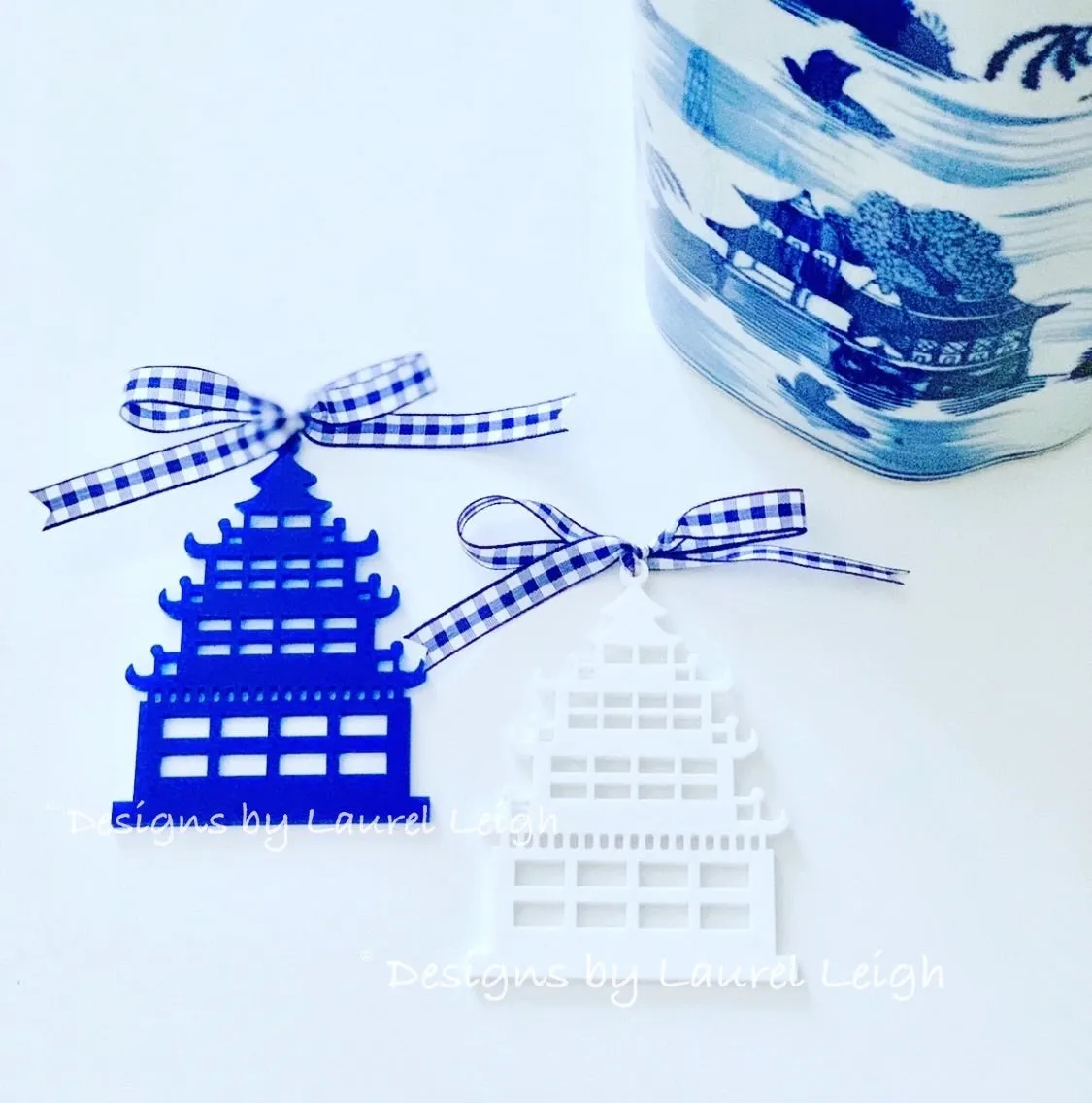 Chinoiserie PAGODA Ornament - Pick Ribbon