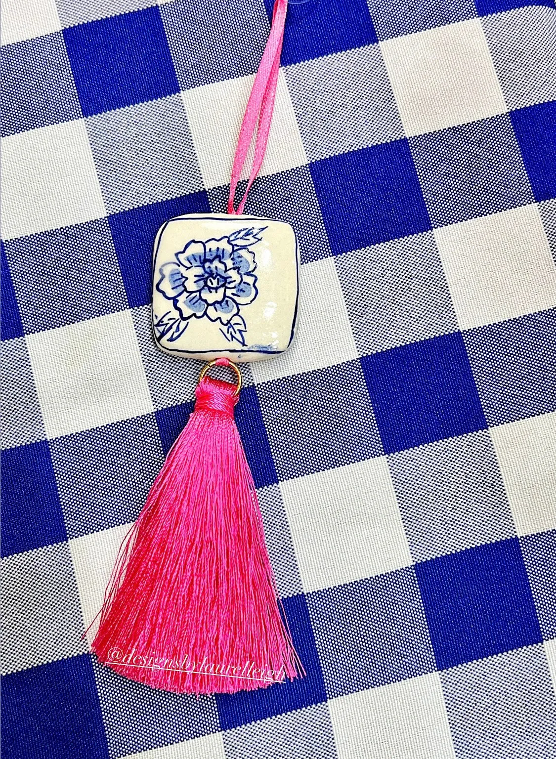 Chinoiserie Peony Decorative Tassel Ornament