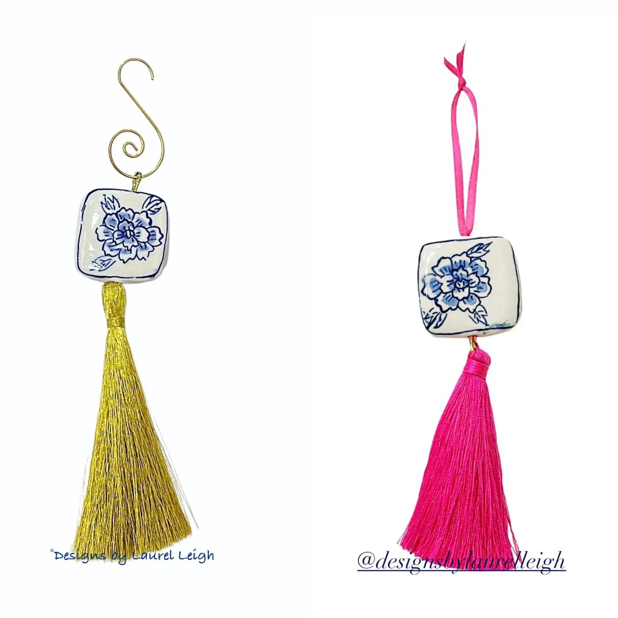 Chinoiserie Peony Decorative Tassel Ornament