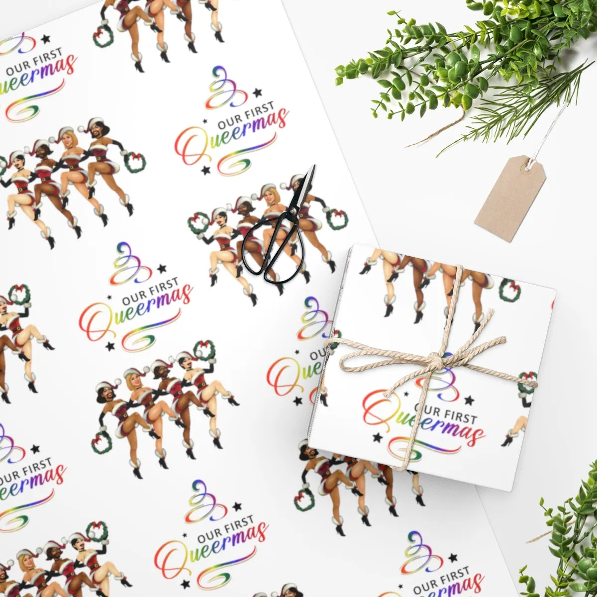 Festive LGBTQ Christmas Print On-Demand Gift Wrapping Paper