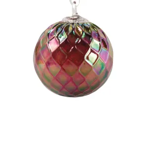 Classic Ruby Diamond Facet Glass Ornament