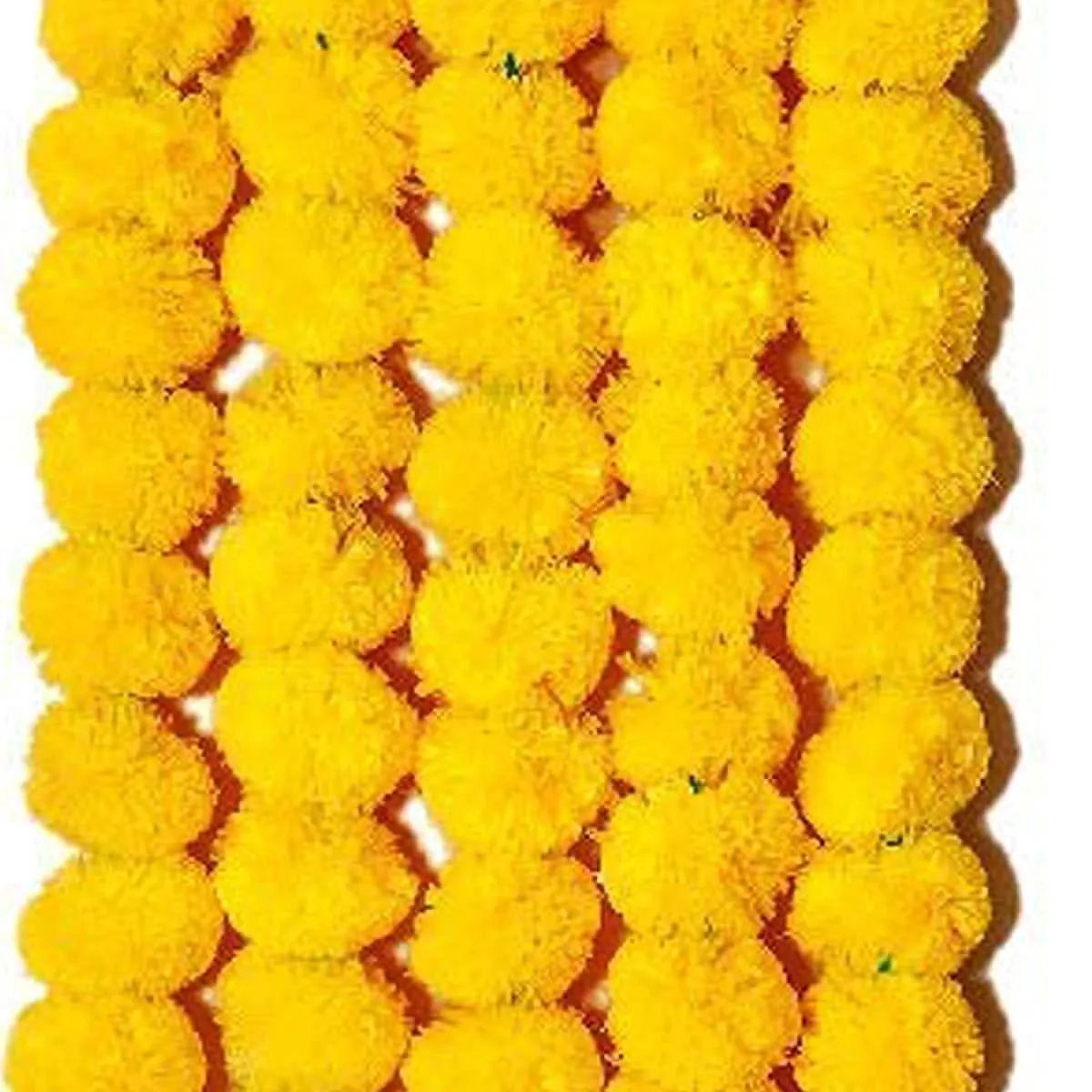 Daytoday Genda Phool Artificial Genda Phool Marigold Fluffy Long Handmade Fancy Backdrop Wall Decoration Home, Wedding, Festivals, Durga Pooja, Diwali, Ganesh Chaturthi Random Pack of 24