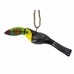 Delicate Toucan Ornament in Hand Painted Clay