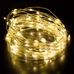 Desiretech - LED Battery-Powered Fairy Lights - Copper Wire String Lights - Waterproof Decorative LED for Indoor/Outdoor Use - Weddings, Christmas, Bedroom, Patio & Party