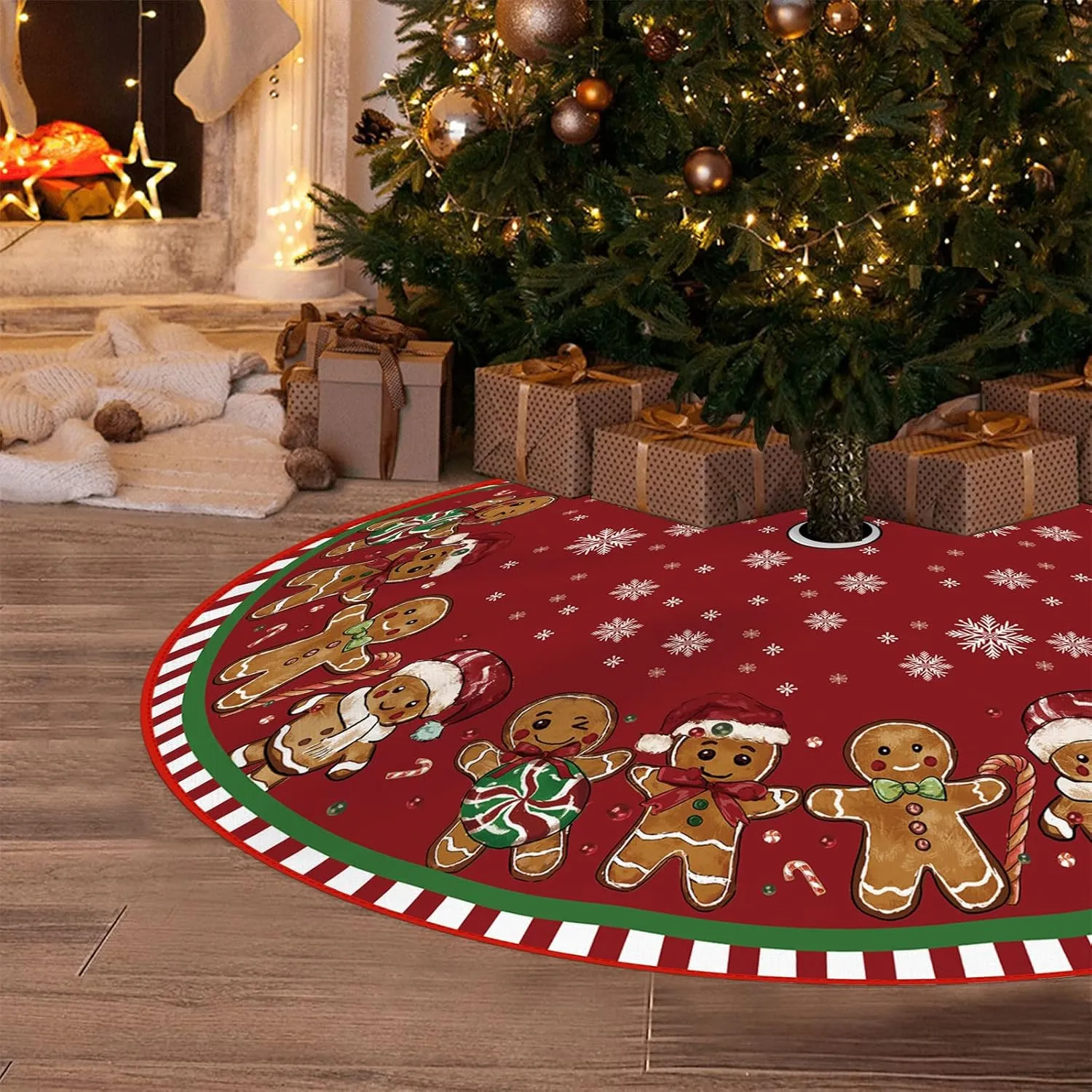 Gingerbread Man Pencil Tree Skirt - 36"