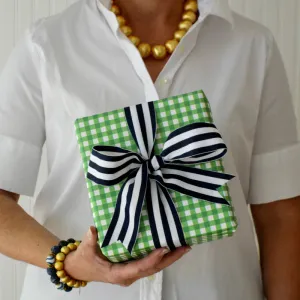 GINGHAM CHECK GIFT WRAP SHEETS - GREEN