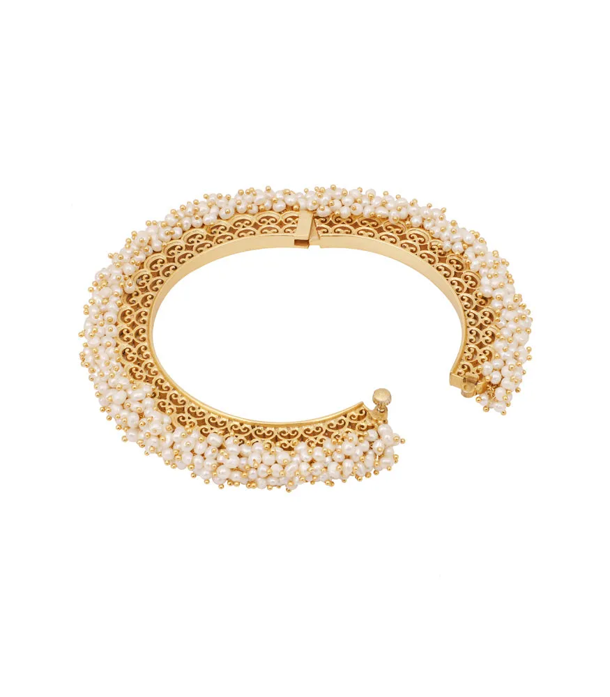 Glam in Pearls Filigree Bangles