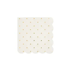 Gold Foil Polka Dot Scalloped Napkin