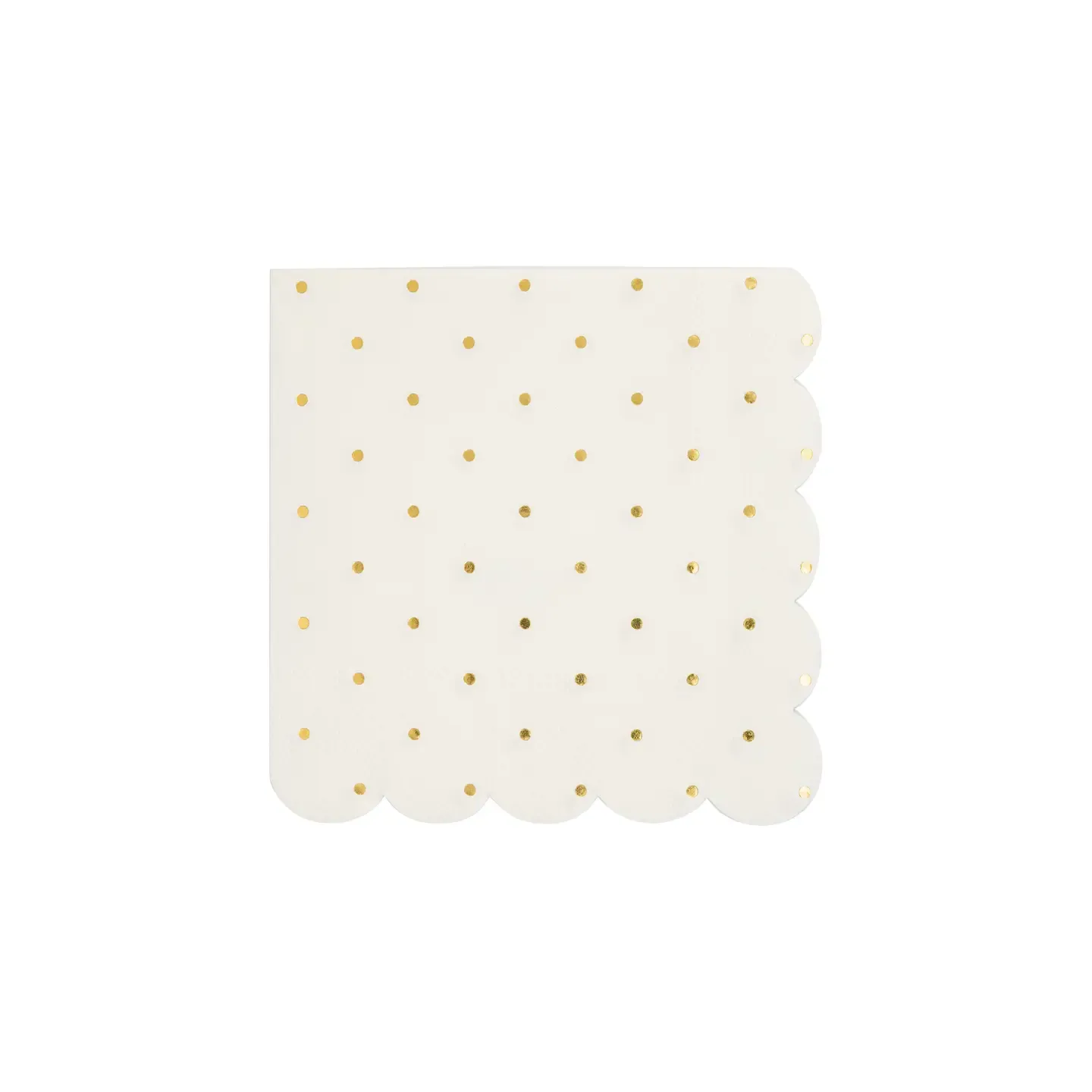 Gold Foil Polka Dot Scalloped Napkin