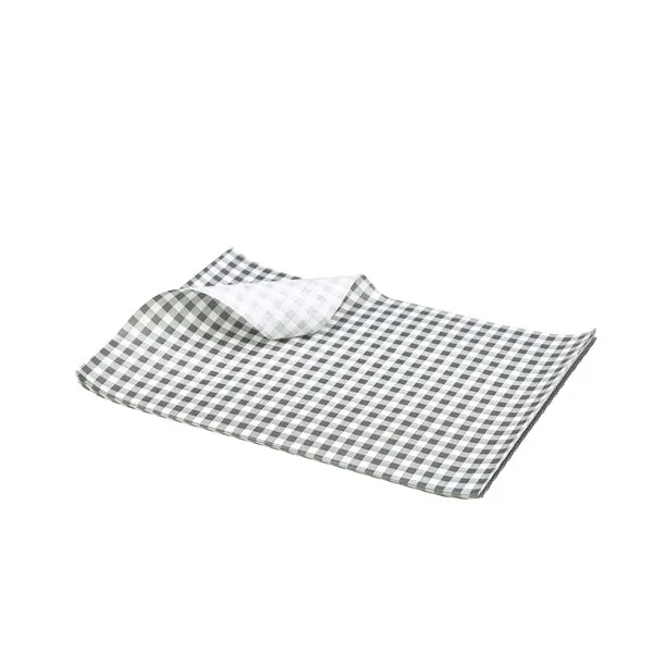 Greaseproof Paper Black Gingham Print 25 x 20cm