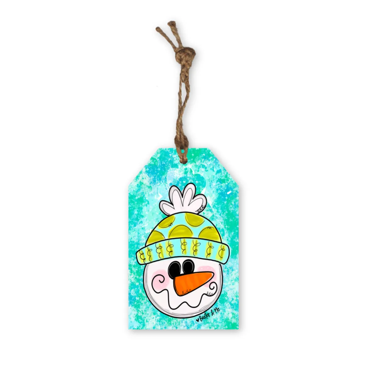 Happy Snowman Gift Tag Ornament