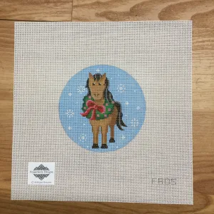 Horse with Wreath Ornament Canvas