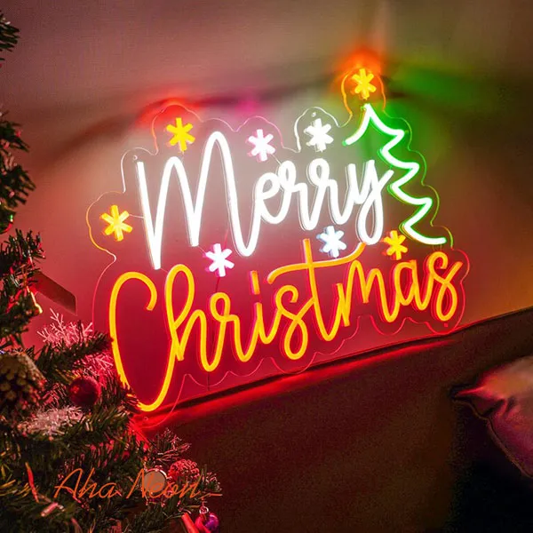 Merry Christmas Neon Wall Art