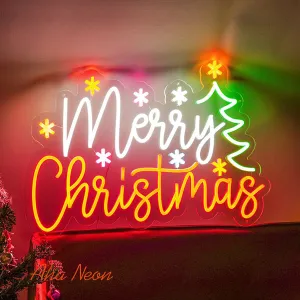 Merry Christmas Neon Wall Art