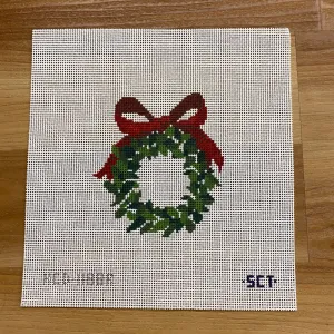 Monogramable Wreath Ornament Canvas