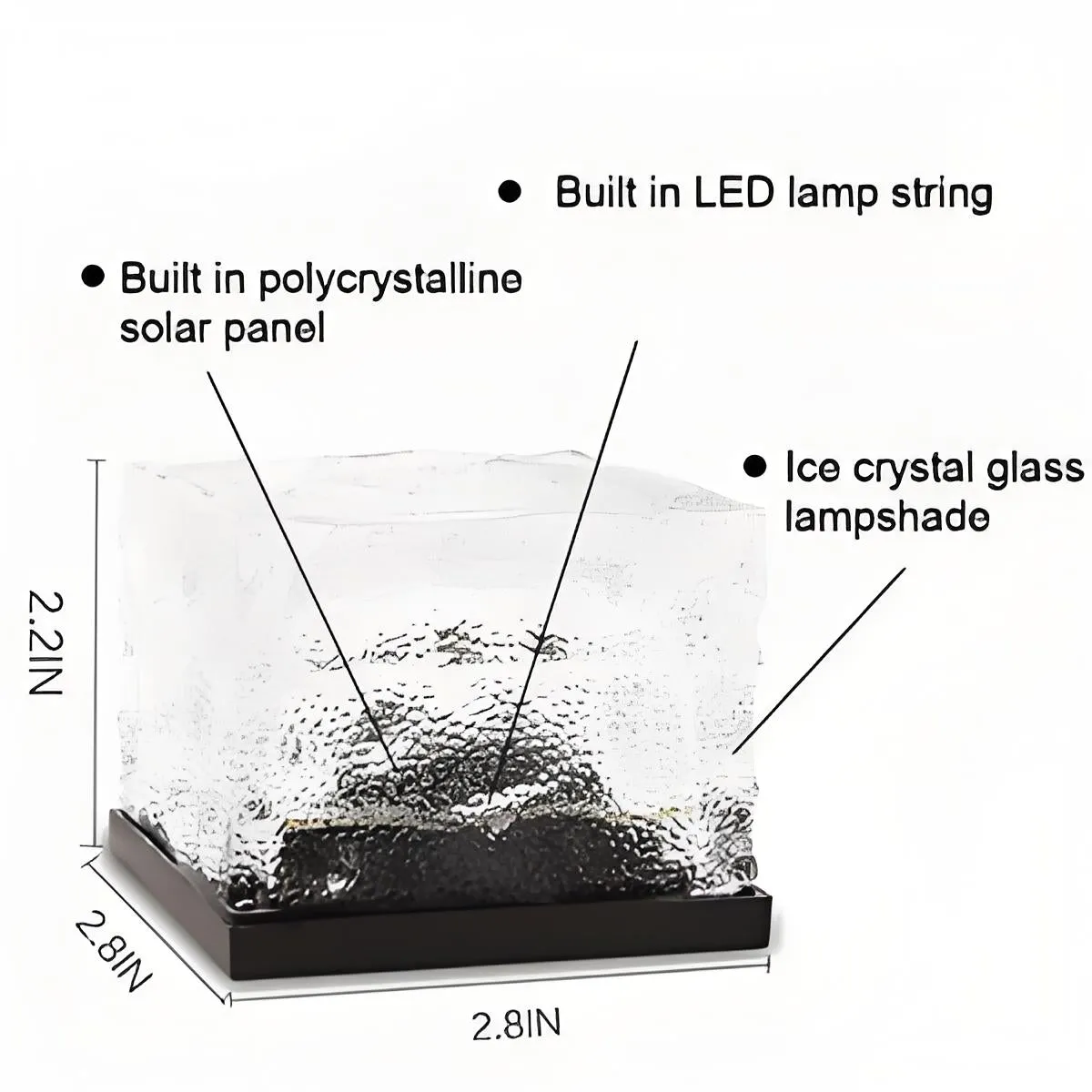 New Solar Crystal Ice Brick Lights – Waterproof Landscape & Garden Ground Lights, Water Drop Design for Balcony & Yard Decor