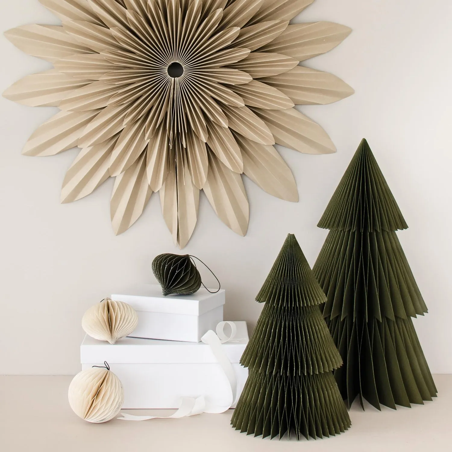 nordic rooms | christmas deluxe tree standing | olive green   glitter 31cm - seasonal