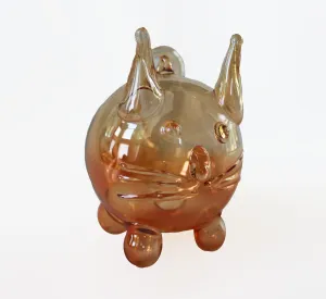 Orange Iridescent Cat Ornament