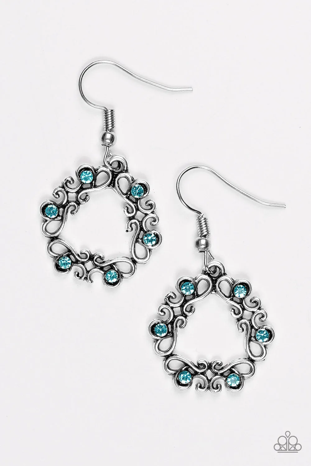 Paparazzi Whimsy Wreaths Blue Earrings