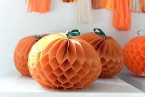 Paper pumpkin honeycomb -25cm / 10 " Sandstone fall Decorations - Halloween decorations - reusable