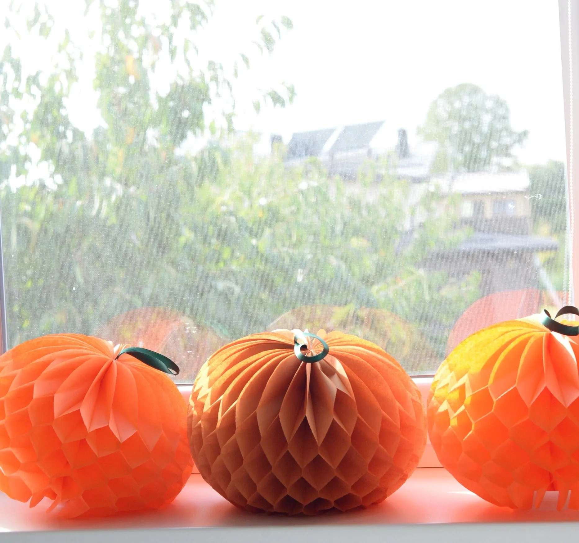 Paper pumpkin honeycomb -25cm / 10 " Sandstone fall Decorations - Halloween decorations - reusable