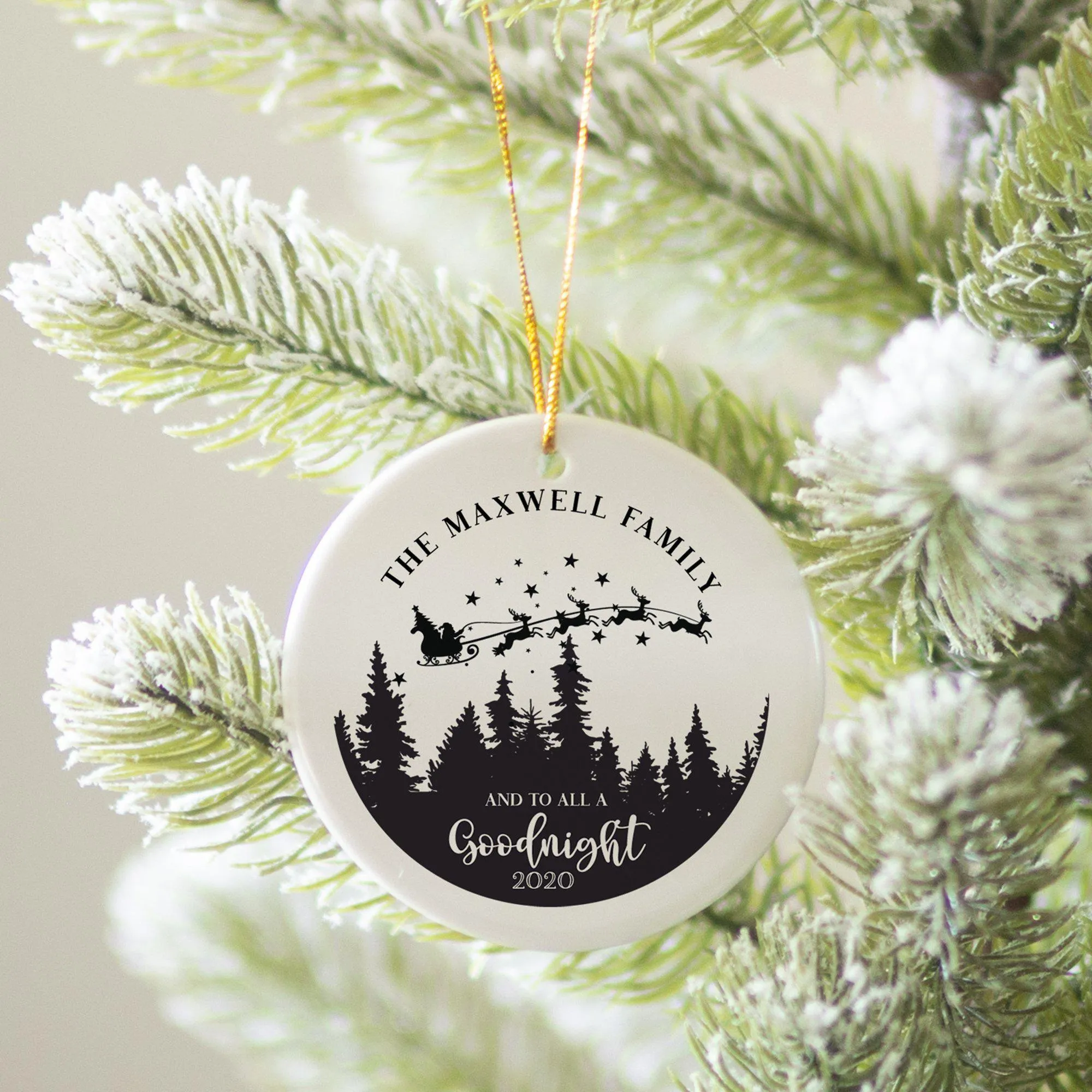 Personalized And To All a Goodnight Christmas Ornament