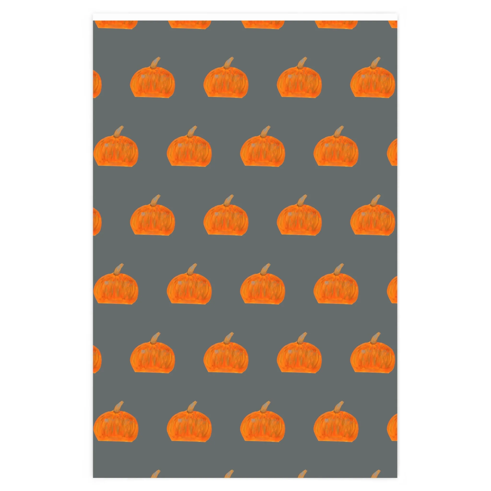 Pumpkin Dark Gray Premium Wrapping Paper