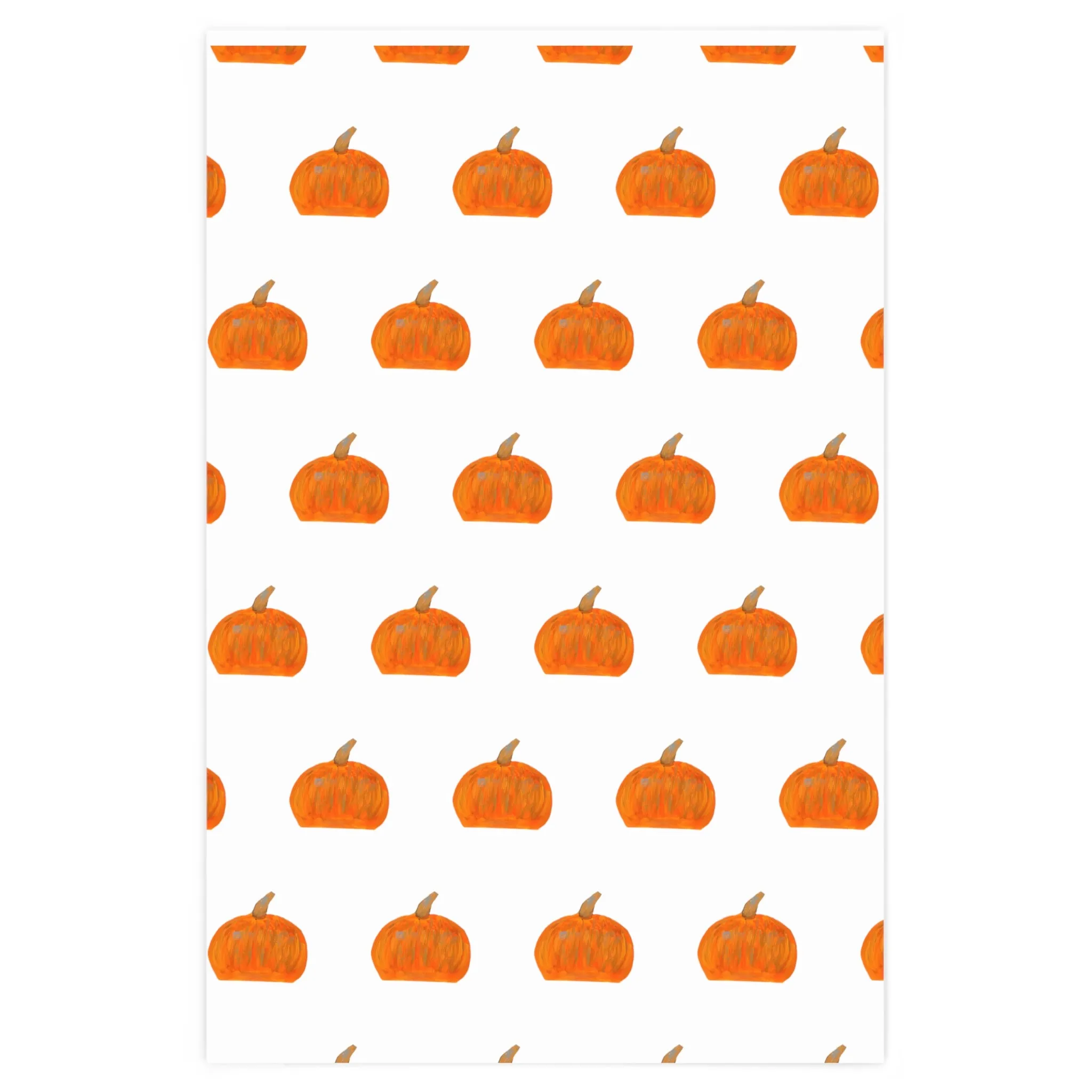 Pumpkin White Premium Wrapping Paper