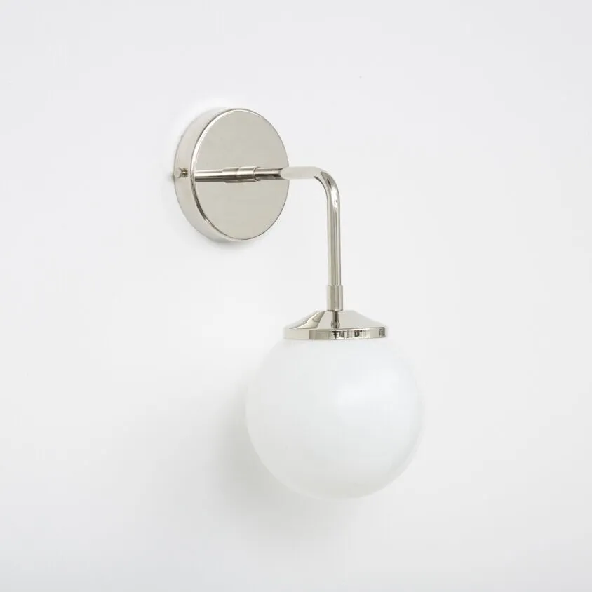 "Bold as Brass" Wall Light - Opal Glass Shade