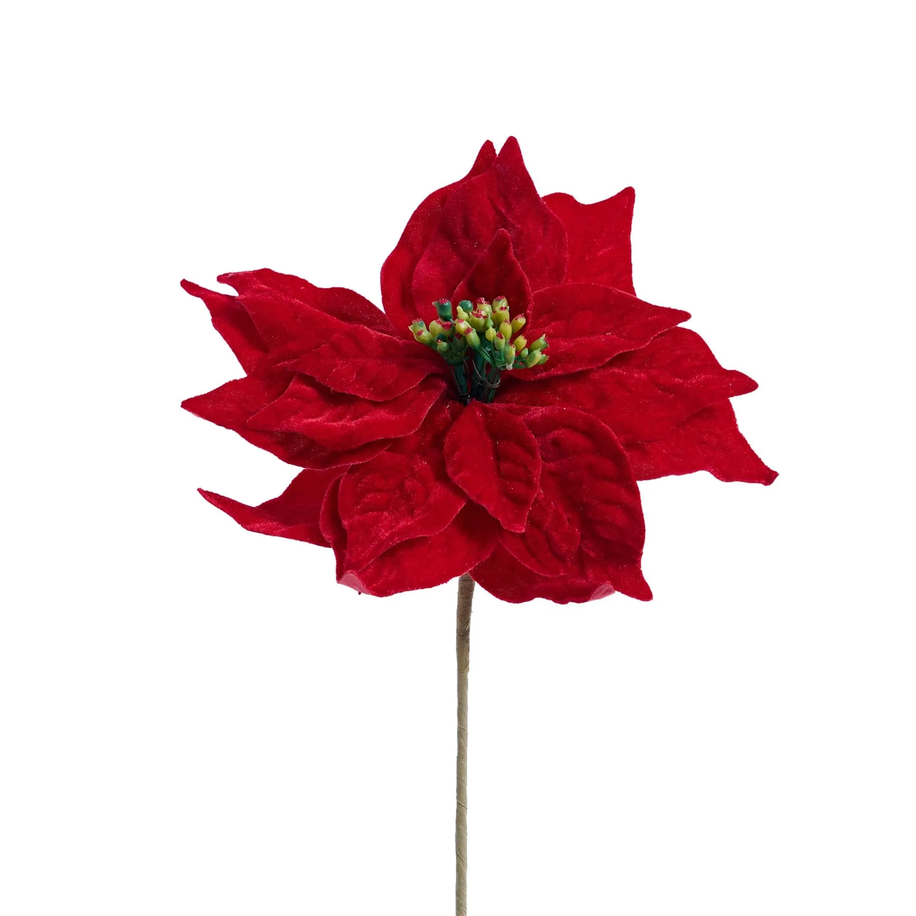 Red Velour Poinsettia (30cm)